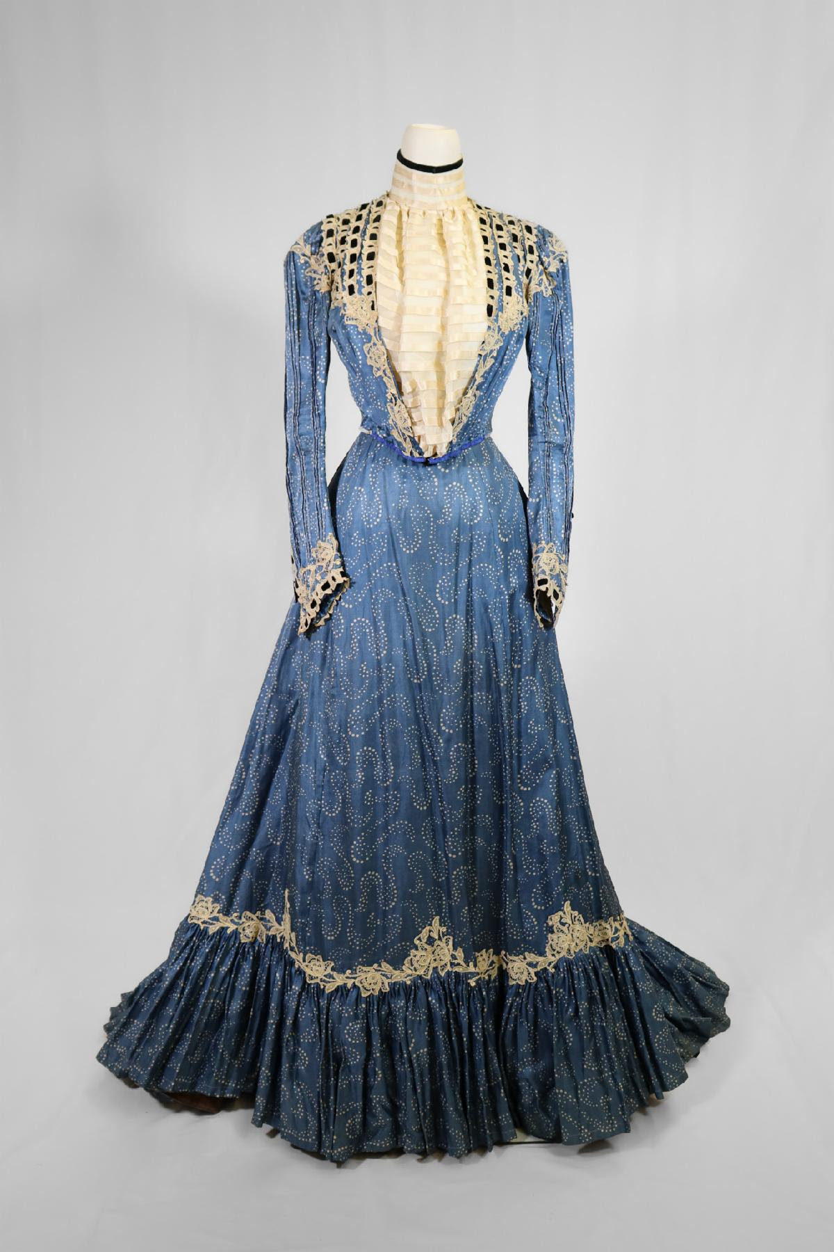 Clothing and Textiles Two Piece Blue Silk Dress c 1904 New