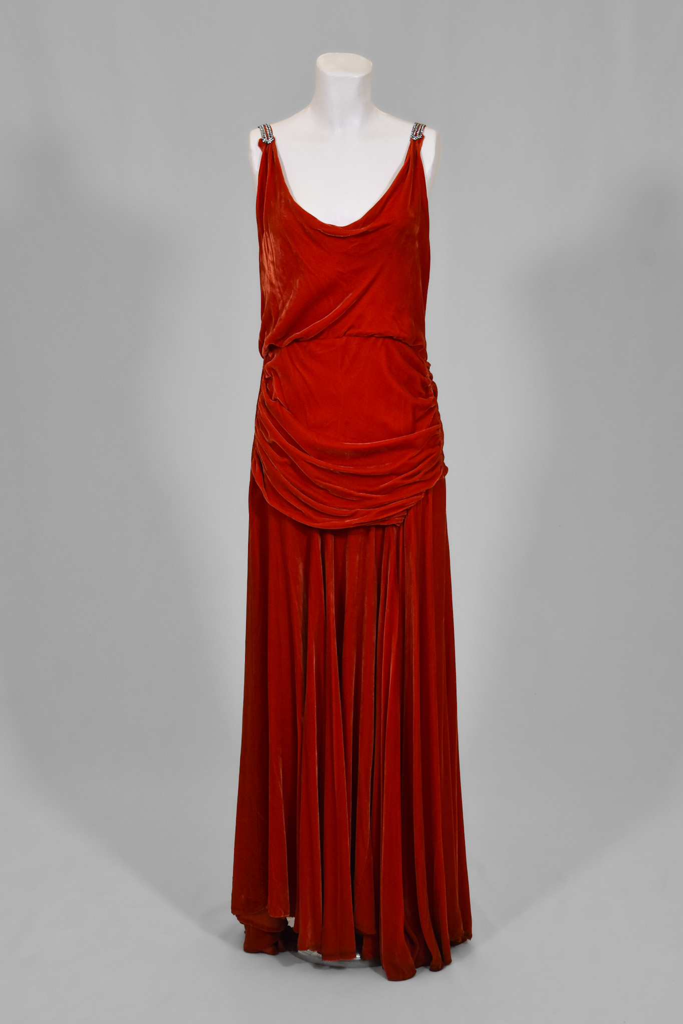 Clothing and Textiles Red Velvet 1930s Dress New Canaan Museum and Historical Society